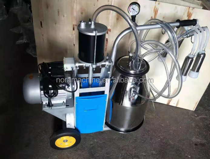 Mobile Single Automatic Cow Milking Machine with Price Case Colombia Silicon Thailand Peru Indonesia Marketing Kenya Steel Motor