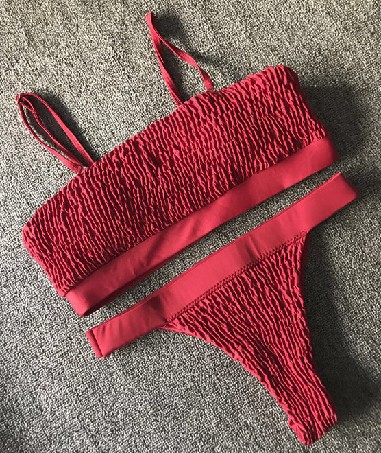 2021 Sexy Swimwear Girls Bikini Push Up Fold Bikini Top