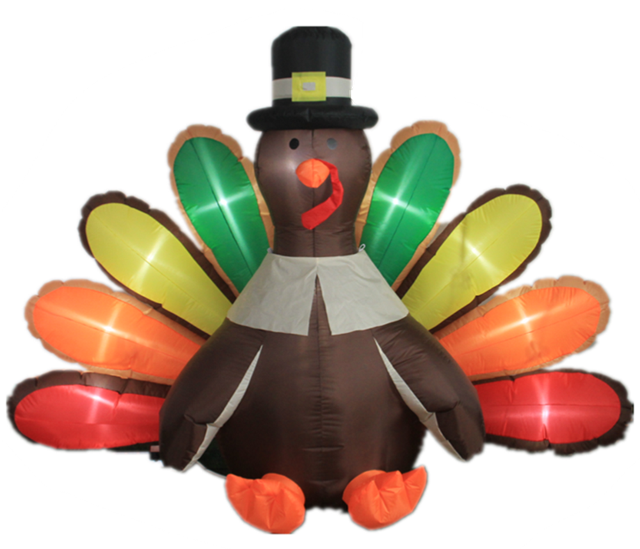 Custom Inflatable Thanksgiving Turkey with Pumpkin Model Blow-Up Thanksgiving Yard Outdoor Shopping Mall Decoration