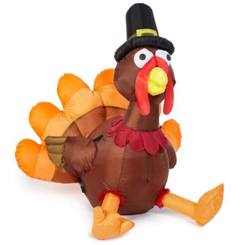 Hot sale 8 FT Thanksgiving Inflatable Turkey with Pumpkin decorations for Yard and Outdoor