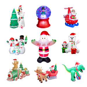 Custom Outdoor Christmas Theme Inflatables Night Yard Decor Cute Inflatable Santa Claus Snowman Tree For Christmas Decoration