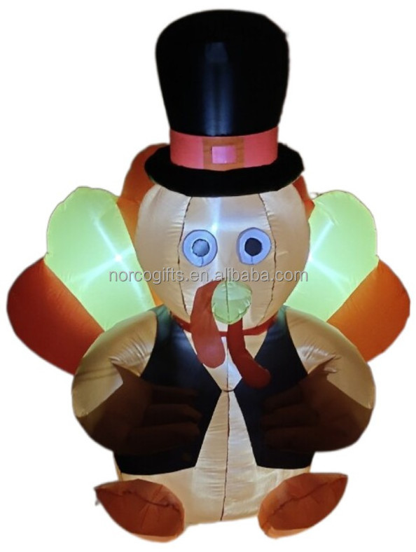 Custom Inflatable Thanksgiving Turkey with Pumpkin Model Blow-Up Thanksgiving Yard Outdoor Shopping Mall Decoration