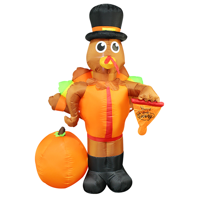 Custom Inflatable Thanksgiving Turkey with Pumpkin Model Blow-Up Thanksgiving Yard Outdoor Shopping Mall Decoration