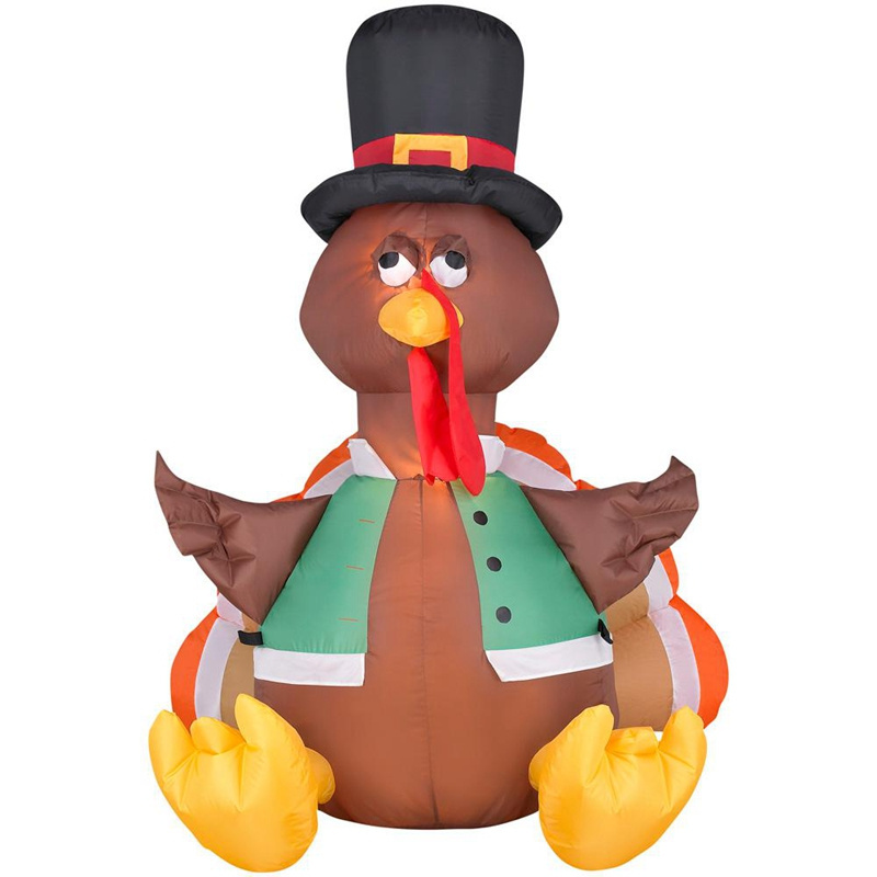 Hot sale 8 FT Thanksgiving Inflatable Turkey with Pumpkin decorations for Yard and Outdoor