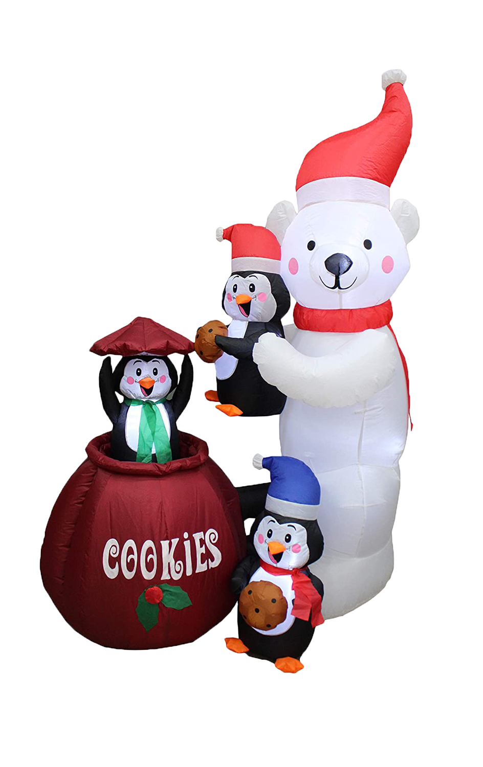 2023 Christmas Tinsel Penguin Bear Led Light Outside Waterproof Shrink Collapsible Garden Giant Outdoor Inflatable Decoration