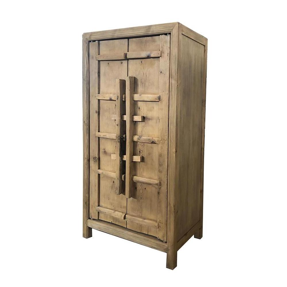 Chinese antique natural elm solid wood wardrobes