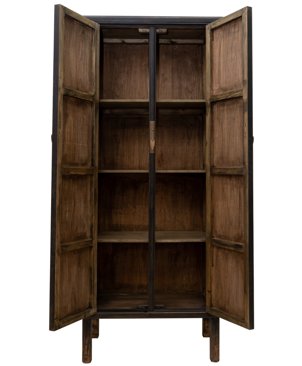 Chinese Antique Wooden Tall Storage Wardrobe Cabinet