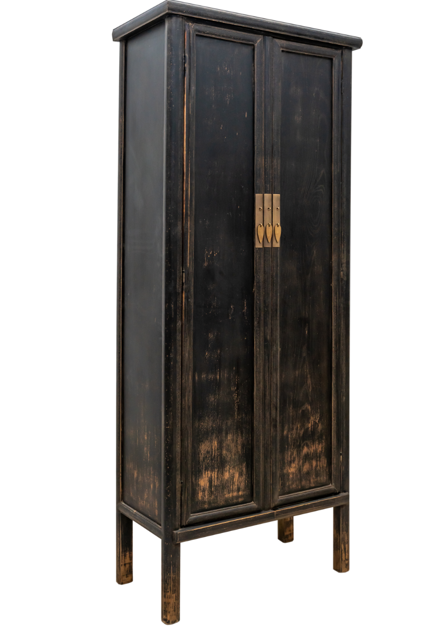 Chinese Antique Wooden Tall Storage Wardrobe Cabinet