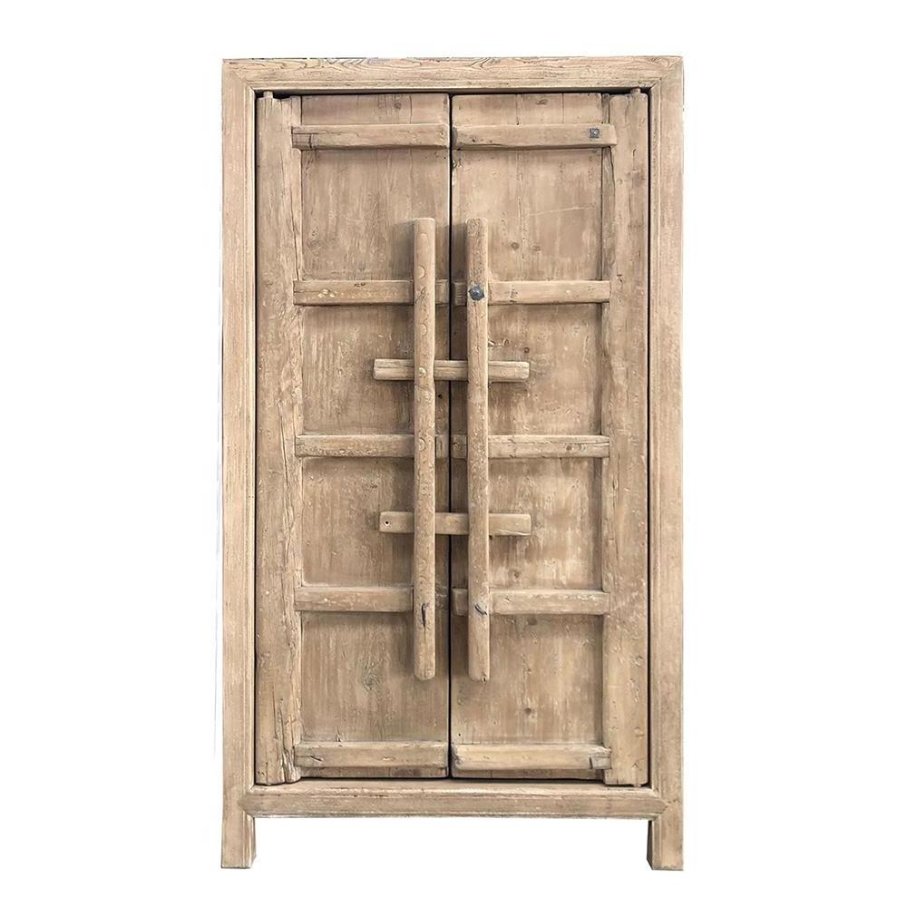 Chinese antique natural elm solid wood wardrobes