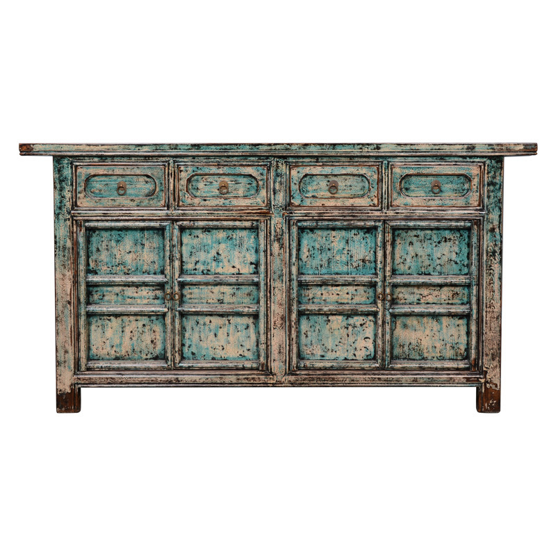 Chinese Supplier Colorful Painted Handmade Antique Wooden Side Cabinet