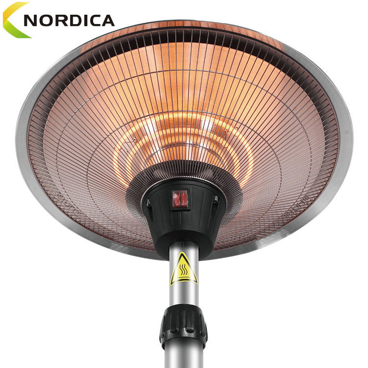 Electric Umbrella Heater 2100W Standing Patio Infrared Terrace Heater For Indoor Outdoor