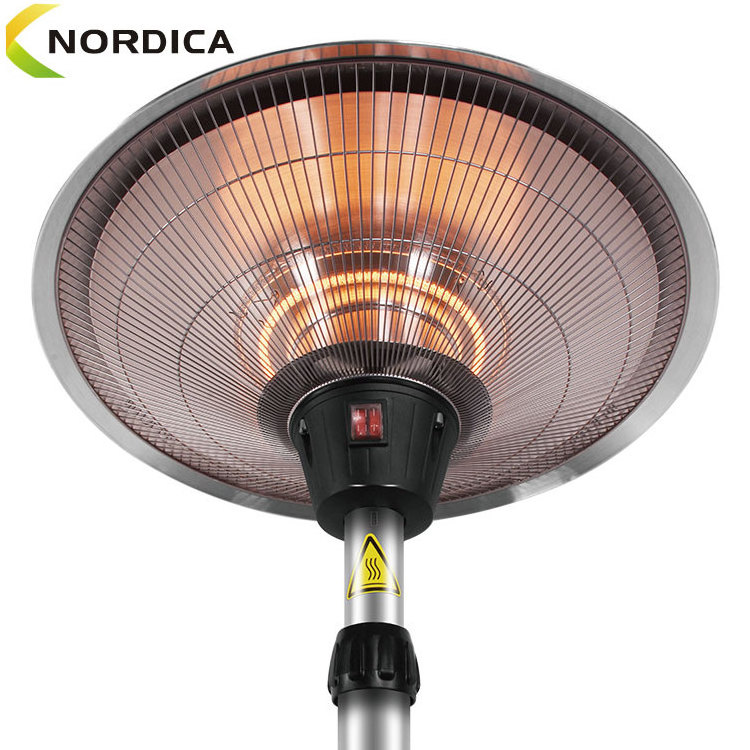 Electric Umbrella Heater 2100W Standing Patio Infrared Terrace Heater For Indoor Outdoor