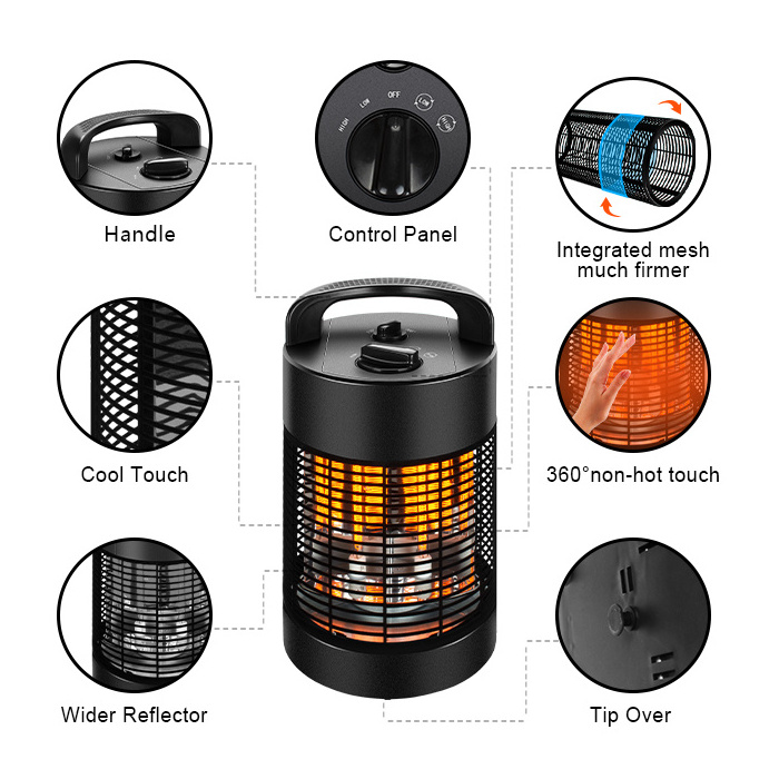 Light Heating Electric Best Small Outdoor Infrared Patio Garden Portable Halogen Propane Heater