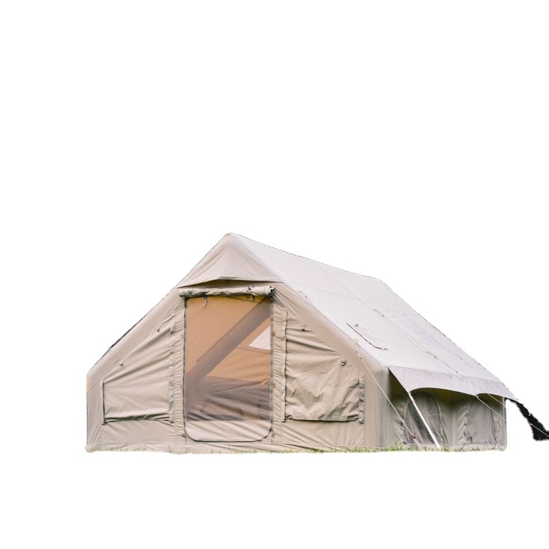 5-6 Person Portable Custom Family Camping Tent Waterproof Outdoor Large Canvas Air Oxford Glamping Inflatable Camping Tent