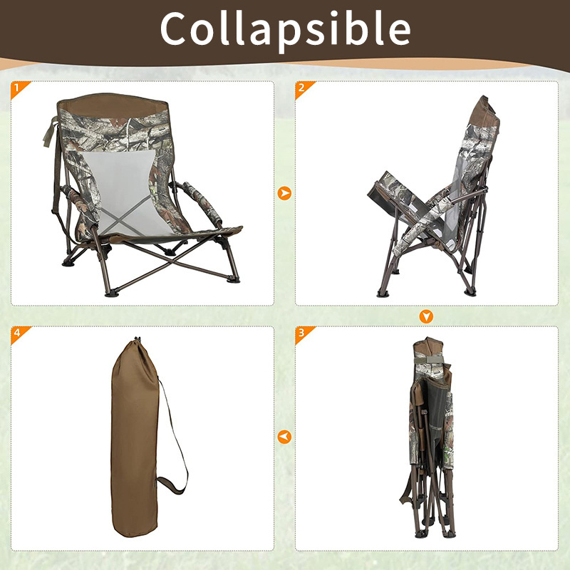 Outdoor Portable Folding Camping  Director Beach Chair foldable low seat turkey  hunting  camo chair