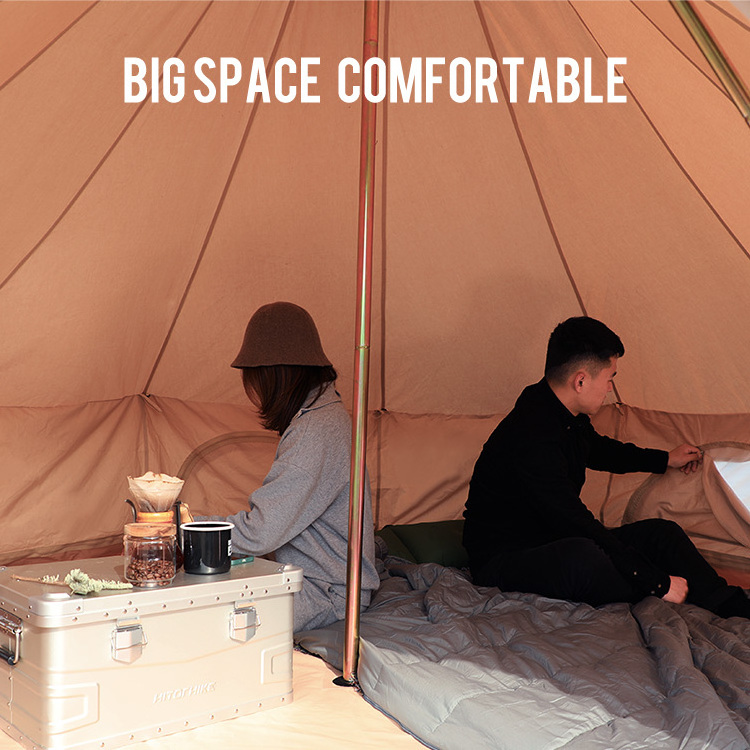 Factory OEM/ODM Outdoor Glamping luxurious Waterproof Wall Tents Family Camping Yurt Tent Canvas Bell Tent