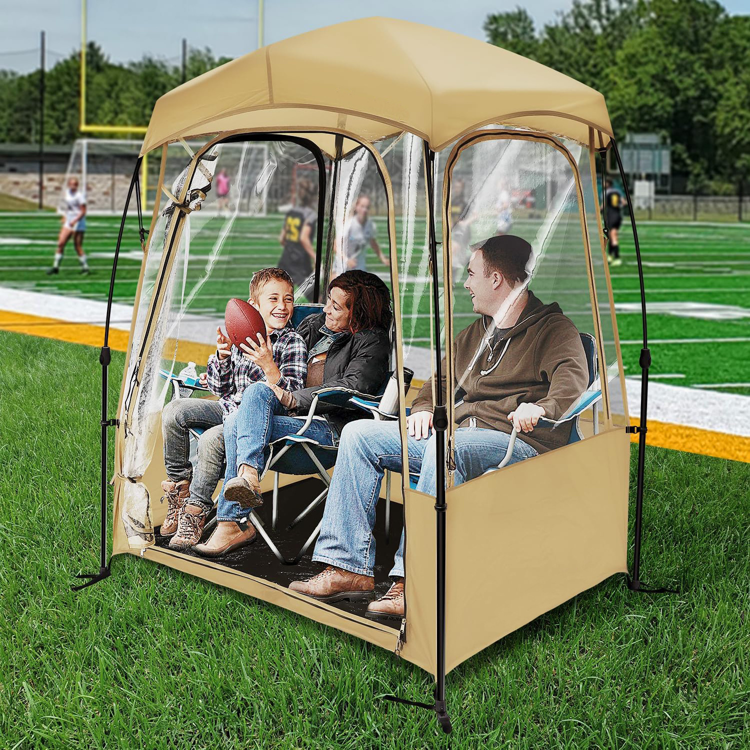 Outdoor Events Sports 360 View  Weather Proof Pod Bubble Clear View Tent Shelter with Extra Top Cover Camping Automatic Tent