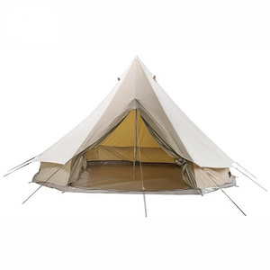 Factory OEM/ODM Outdoor Glamping luxurious Waterproof Wall Tents Family Camping Yurt Tent Canvas Bell Tent