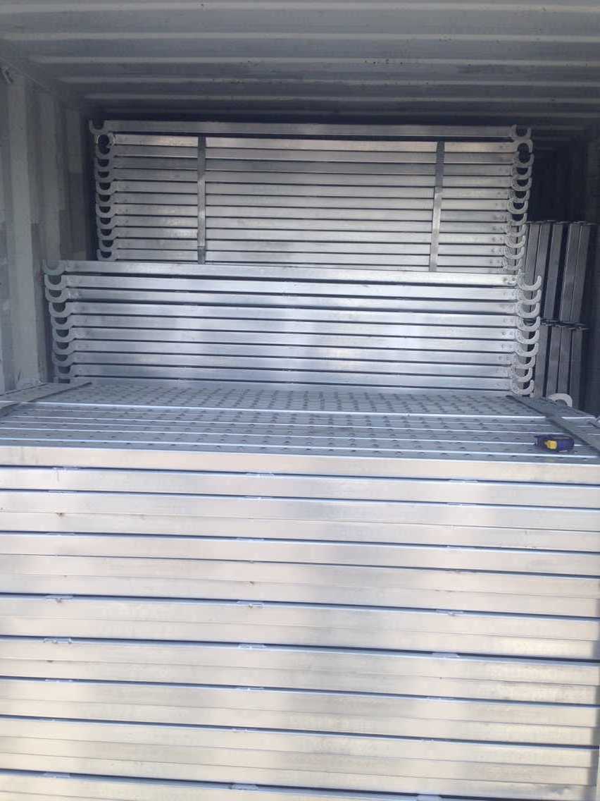 Modul Toe Board Unassembled Construction Platform Ladder Pre Galvanized Anti Skid Walkway Planks Scaffold Plank