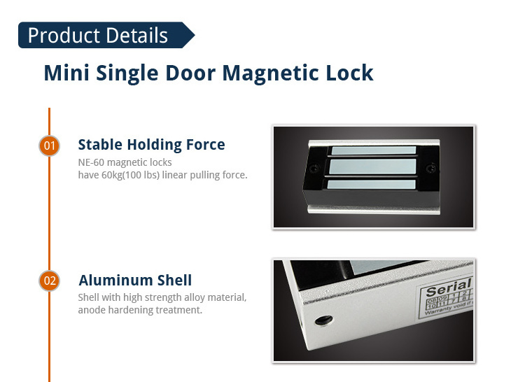 Door Access Control 60KG Magnetic Lock 100LBS Electronic Magnet Lock EM Mini Cabinet Lock