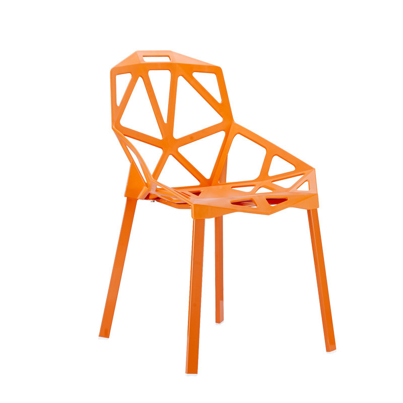 Garden Furniture Plastic Stackable Dinning Armless Lounge Set Geometric Chair Modern Metal Leg Sillas De Fiesta Party Chairs