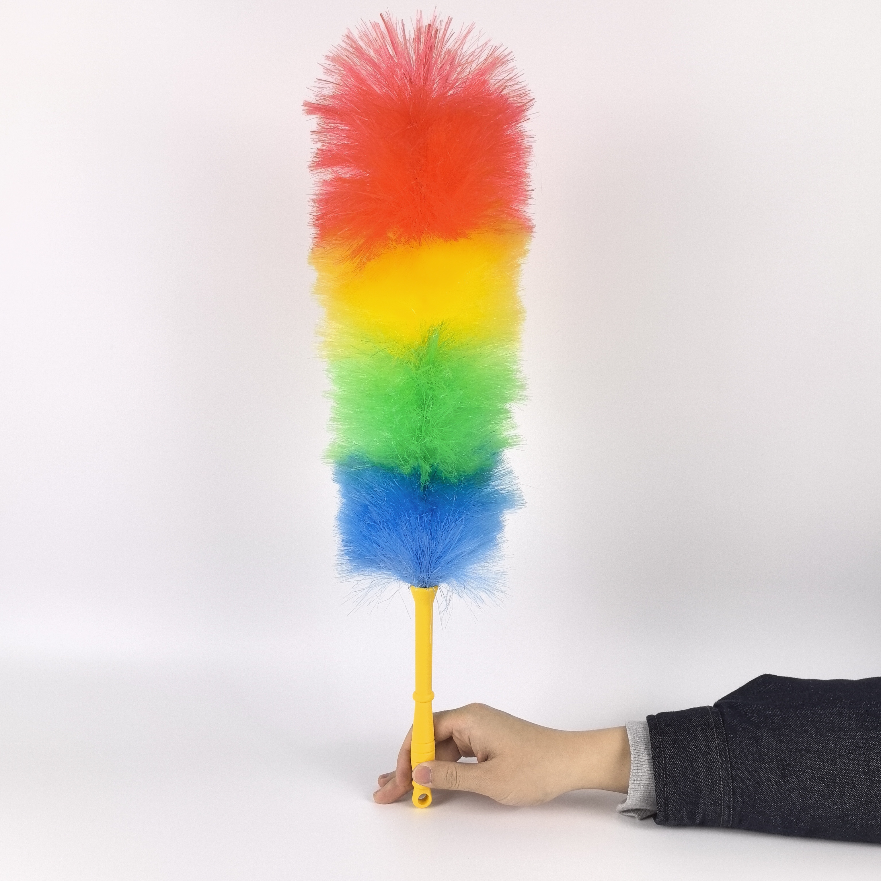 Household Microfiber 50g Feather Duster Flexible with Plastic Rubber Handle for Cleaning