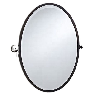 New Design Oval Metal Framed Bathroom Mirror Customized Adjustable Vanity Wall Mounting Makeup Mirror Decoration