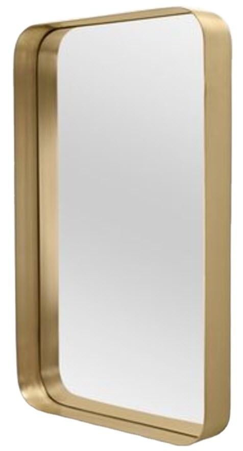 Norhs Innovative Designed Rectangle Bronze Plated Metal Frame wall Hanging Mirror For Bathroom