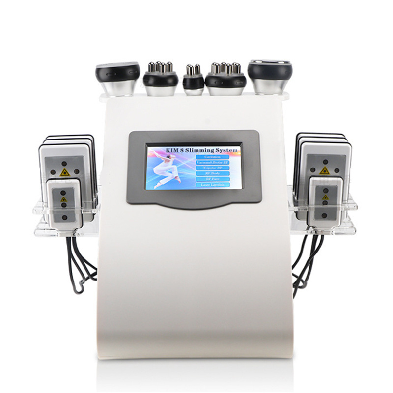 Portable KIM 8 RF 6 in 1 vacuum cavitation system lipo laser 40KHz slim weight loss beauty machine slimming machine