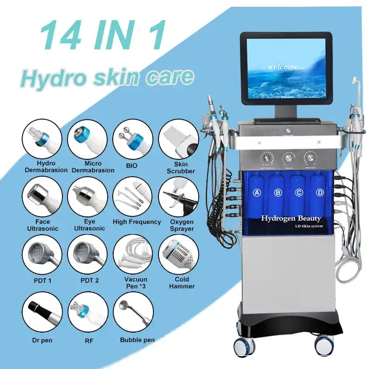 14 in 1 hydro Microdermabrasion Facial Machine Peeling Hydro Water Oxygen Facial Machine For Sale