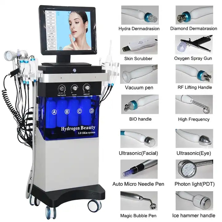 14 in 1 hydro Microdermabrasion Facial Machine Peeling Hydro Water Oxygen Facial Machine For Sale