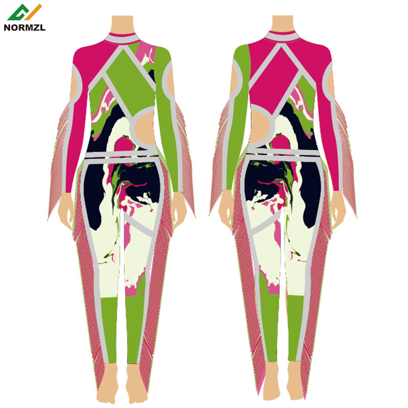 Oem design majorette dance uniforms leggings nylon spandex custom pink majorette costume dance team uniform