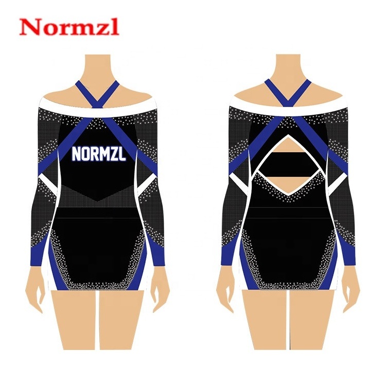 Normzl Low Moq Custom High Quality Girls Red And Black Crop Top Cheer Uniform