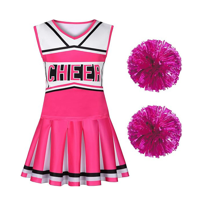 Custom Cheer Dance Uniforms Pink Cheerleading Uniform For Girls Dance Team