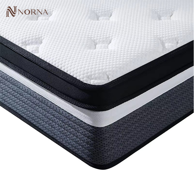 New Design Single Queen King Size Latex Memory Foam Hybrid Full  5-Zone Pocket Innersprings Pillow Top Mattress Customized