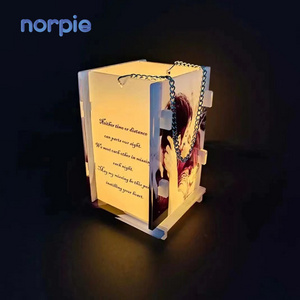 Home Decoration LED candle and chain Sublimation Acrylic lantern