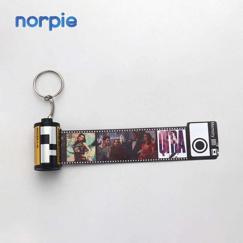 Personalized Photo Camera Roll Keychain Digital Film Roll Keychain Sublimation PET plastic loving memory Camera film keychains