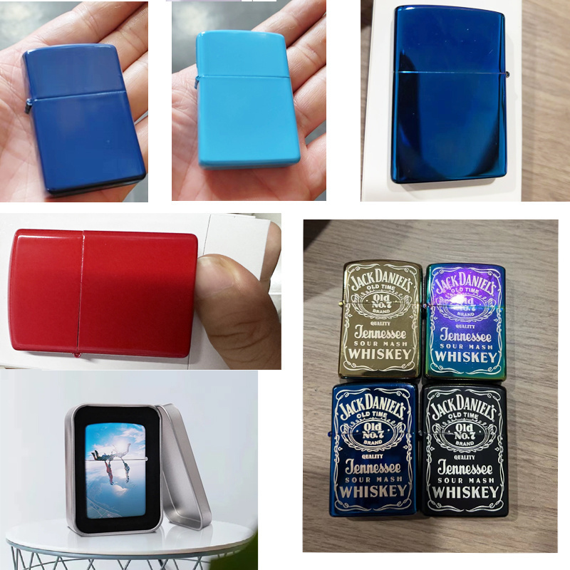 Stainless Steel Multi-color Customized LOGO Creative Lighter Wholesale Windproof Sublimation Lighters