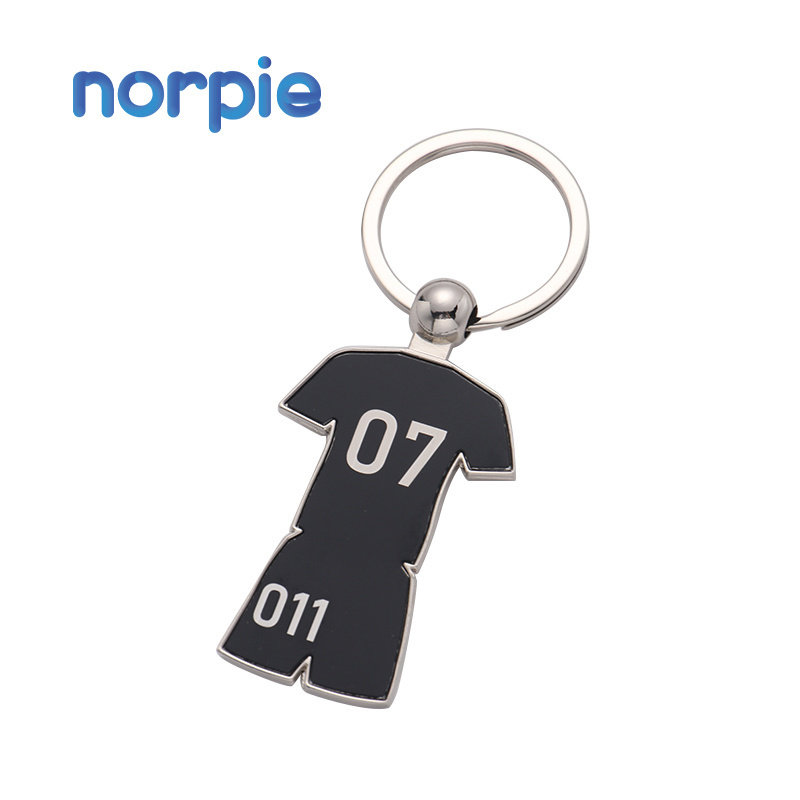 OEM/ODM Mini T-Shirt Soccer Blanks Tiny Shirt Shape Keychains Laser Engraving Metal Keychain