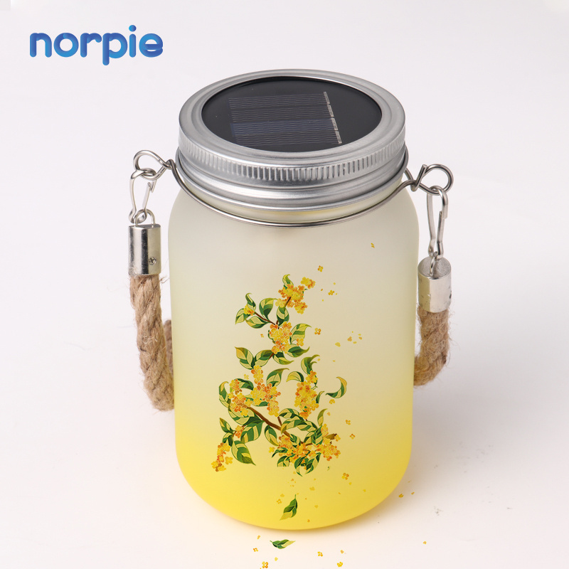 Blank sublimation Waterproof Wholesale Frosted with Lid DIY blank sublimation Mason jar courtyard lamp