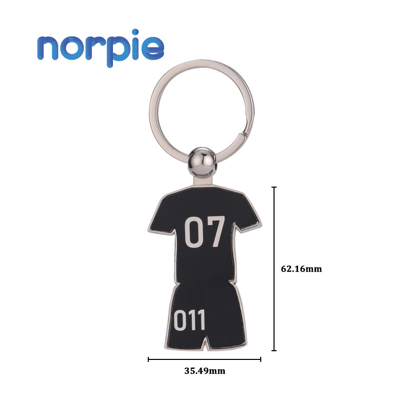 OEM/ODM Mini T-Shirt Soccer Blanks Tiny Shirt Shape Keychains Laser Engraving Metal Keychain