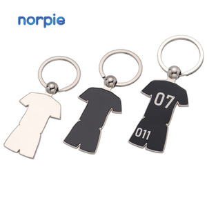 OEM/ODM Mini T-Shirt Soccer Blanks Tiny Shirt Shape Keychains Laser Engraving Metal Keychain