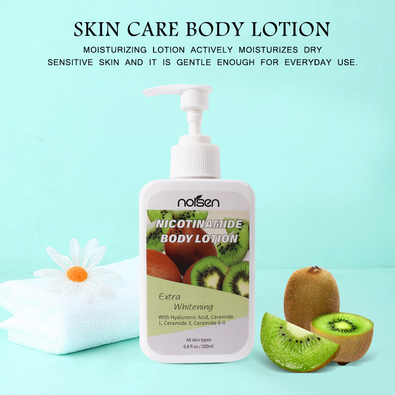 200ml korean private label skin care body moisturized kiwifruit extract nourishing whitening nicotinamide  body lotion