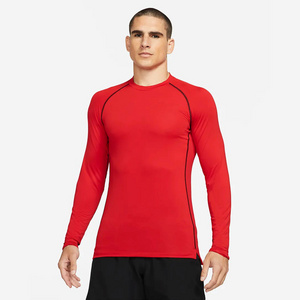 Sweat Wicking Lightweight Stretchy 92% Polyester 8% Spandex Red Mens Slim Fit Long Sleeve Top with Built in Breathability