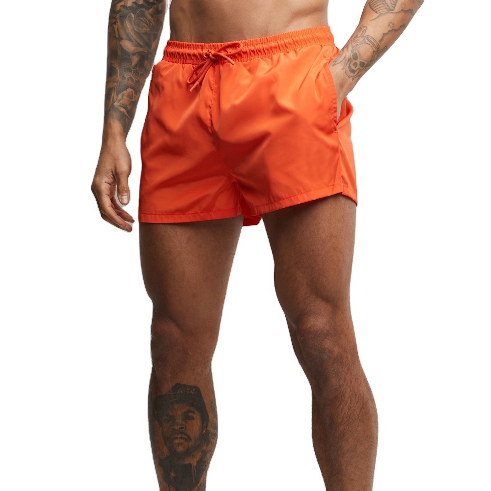 2022 Wholesale Mens Swimwear Men's Swim Trunks Men Beach Shorts OEM Service 100% Polyester Adults Embroidery Swim Trunk PK