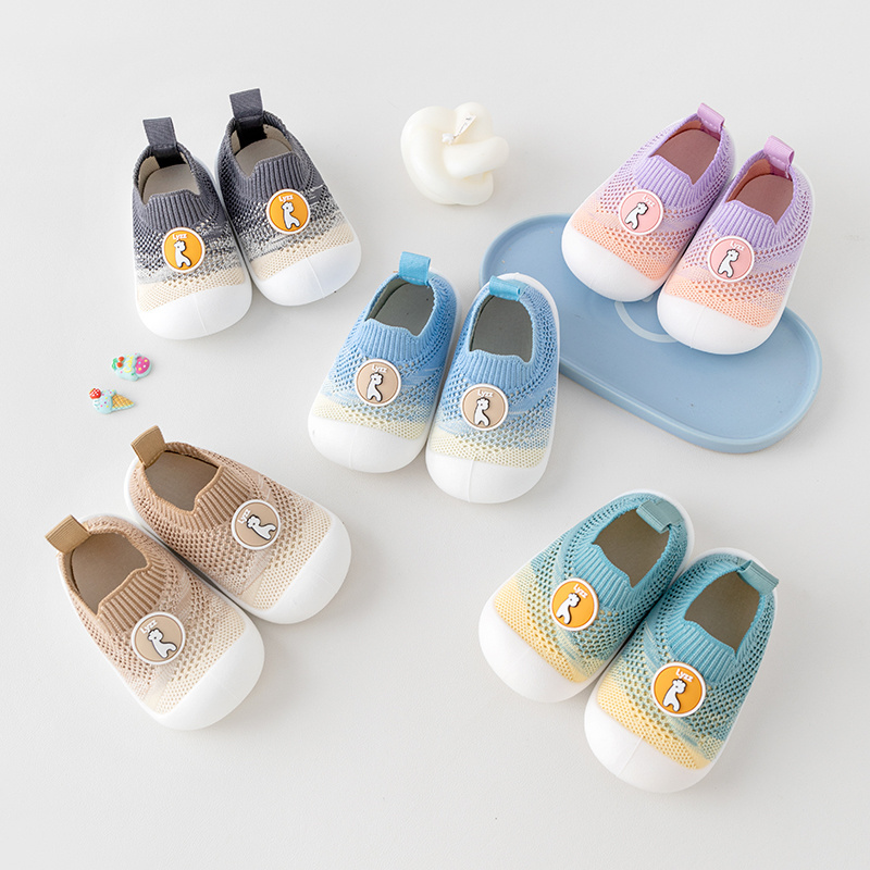 NNew Arrival Factory Fashion Rubber Soles Kids Shoes Socks Cotton Warm Non-slip Woven Baby Boy Girl Toddlers Flying Woven Shoes