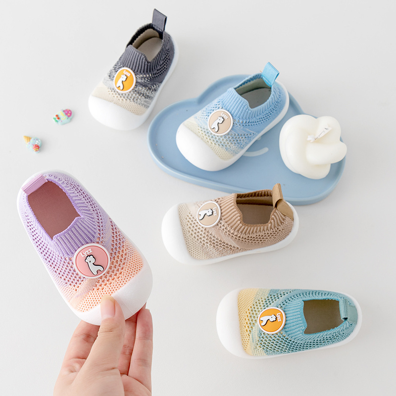 NNew Arrival Factory Fashion Rubber Soles Kids Shoes Socks Cotton Warm Non-slip Woven Baby Boy Girl Toddlers Flying Woven Shoes