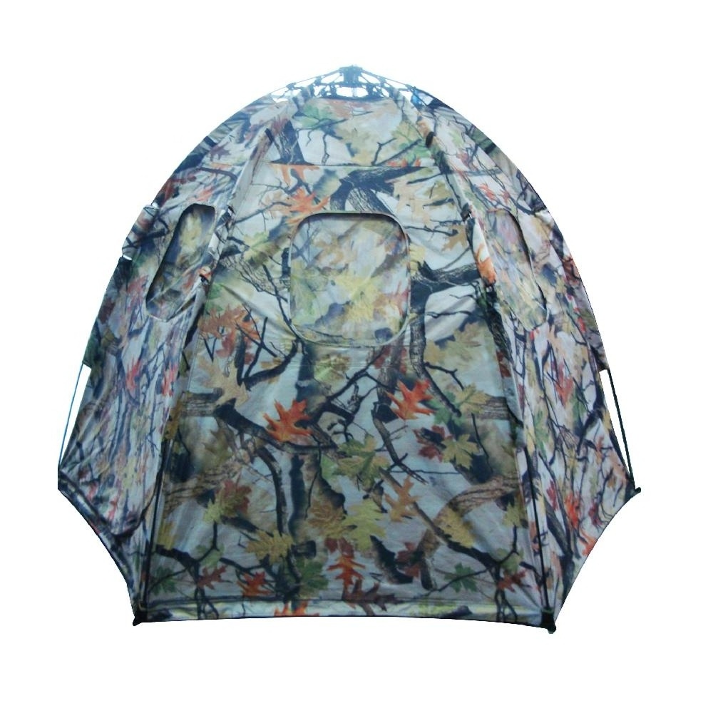 Pop-Up Ground Hexagonal umbrella Hunting Blind for Outdoor Camouflage Hunting Tent 3-4 Person