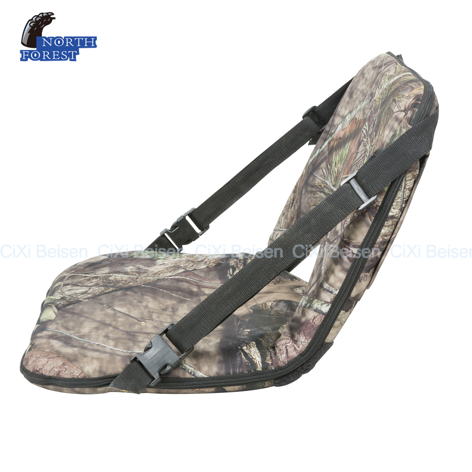 Adjustable Webbing Buckle Portable outdoor chair camouflage seat cushion folding hunting chair with backrest