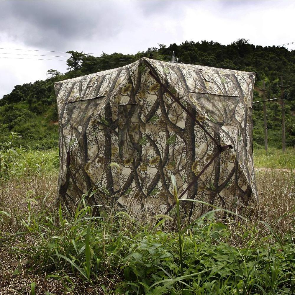 OEM Lightweight Portable Foldable Double Layer Hunting Box Blind Tent Camouflage Ground Hunting Chair For 2 Person